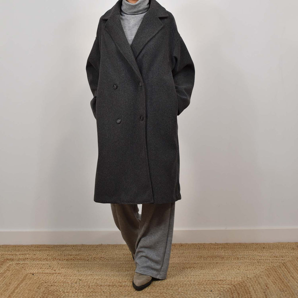 Abrigo oversize gris