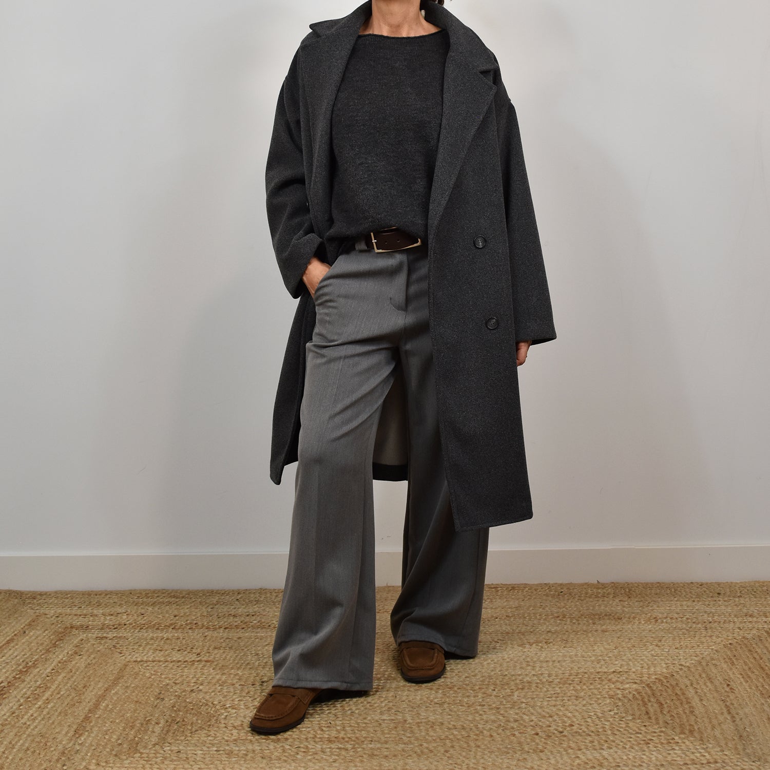 Abrigo oversize gris